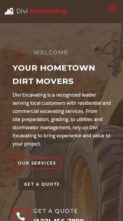 Divi Excavating (screenshot mobile)