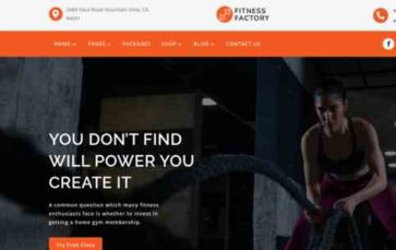 Fitness Factory for Divi (screenshot desktop)