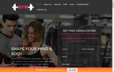 Gym for Divi (screenshot desktop)