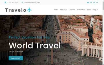 Screenshot Desktop Travelo (Penny Black) - (screenshot desktop)