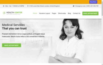 Health Center (Pinnacle Themes) (screenshot desktop)