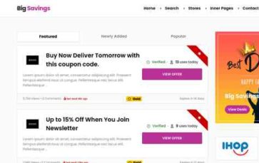 Coupon (PremiumPress) (screenshot desktop)