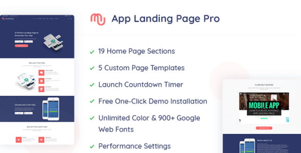 App Landing Page Pro (Rara Themes)