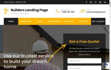 Builders Landing Page (screenshot desktop)