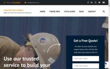 Construction Company (Rara Themes) - (screenshot desktop)
