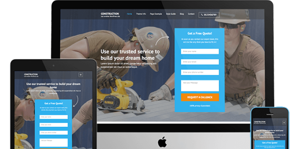 Construction Landing Page (Rara Themes)