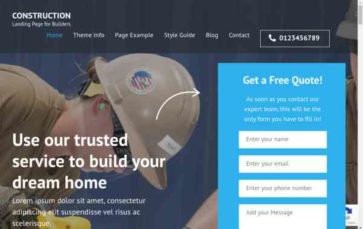 Construction Landing Page (Rara Themes) (screenshot desktop)