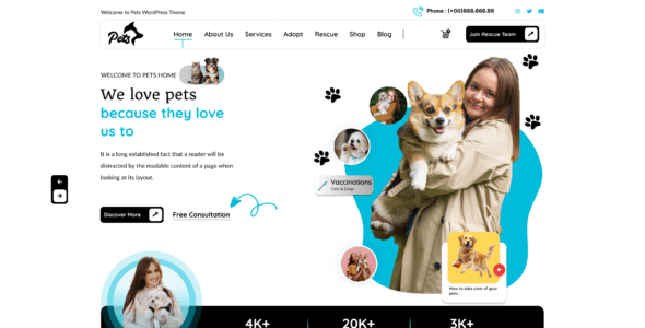 Vet Care Center Pro (Revolution WP)