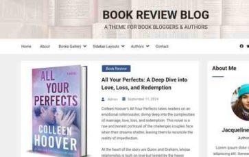 Book Review Blog (screenshot desktop)