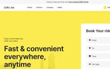 LuxeCab (screenshot desktop)