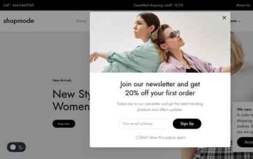 Shopmode (screenshot desktop)