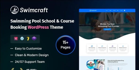 Swimming Pool School & Course Booking (TemplateMonster)