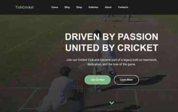 TishCricket (screenshot desktop)