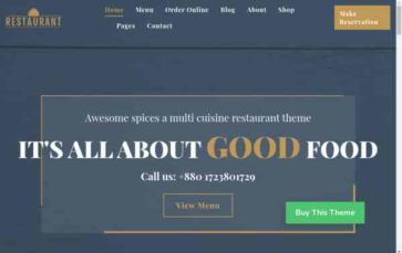 Restaurant (Templatic) (screenshot desktop)