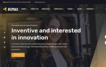 Bizmax WP (screenshot desktop)