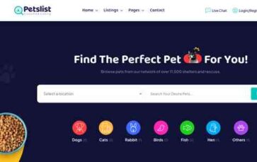 Petslist (screenshot desktop)