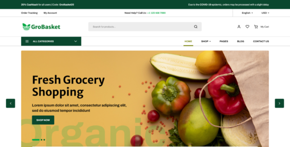 Grocery Ecommerce Pro (Themes Glance)