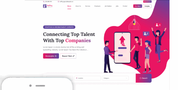 HR Staffing Agency Pro (ThemesPride)