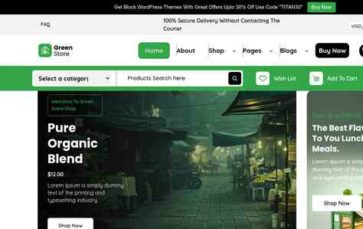 Green Organic Store Pro (screenshot desktop)