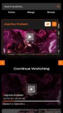 VW Anime Stream Pro (screenshot mobile)