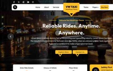 VW Taxi Booking Pro (screenshot desktop)