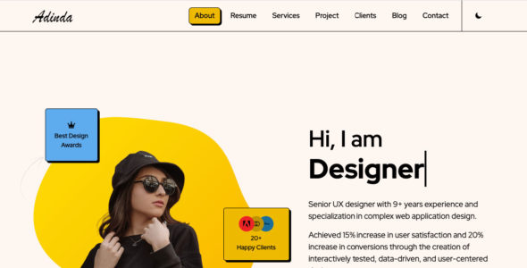 Adinda Portfolio Resume (WordPress)