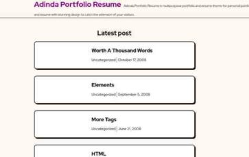 Adinda Portfolio Resume (screenshot desktop)