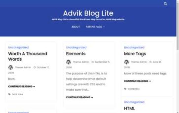 Advik Blog Lite (screenshot desktop)