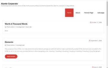 Alante Corporate (screenshot desktop)