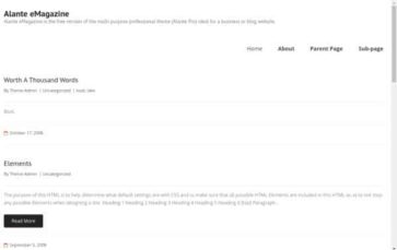 Alante eMagazine (screenshot desktop)