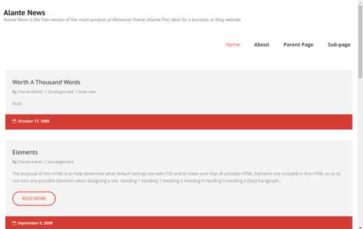 Alante News (screenshot desktop)