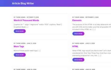 Article Blog Writer (screenshot desktop)