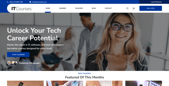 Aster IT Courses (WordPress)