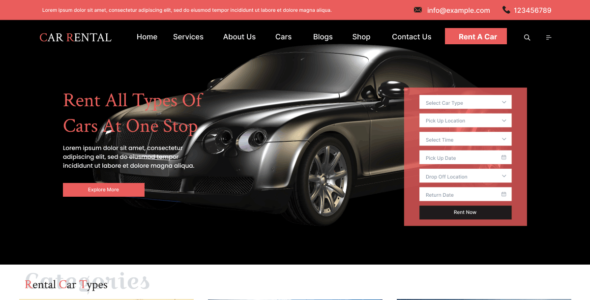 Automobile Rental (WordPress)