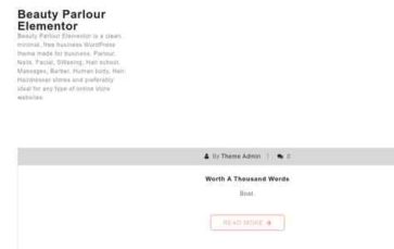 Beauty Parlour Elementor (screenshot desktop)