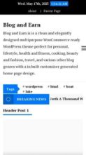 Blog and Earn (screenshot mobile)