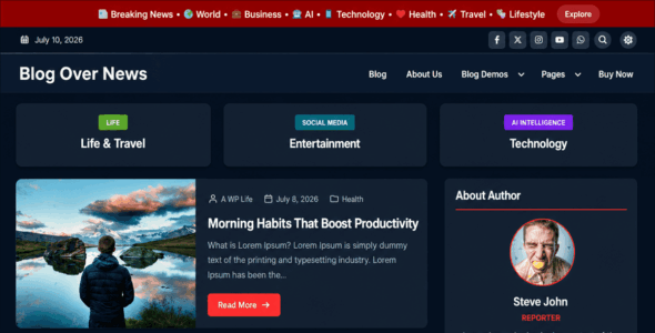 Blog Over News (WordPress)