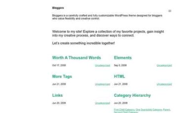 Bloggerx (screenshot desktop)