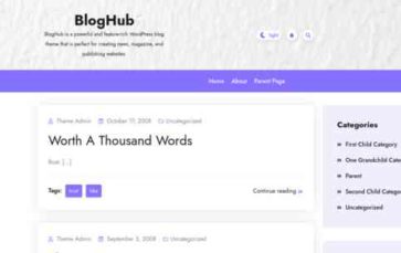 BlogHub (ThemeUniver) (screenshot desktop)