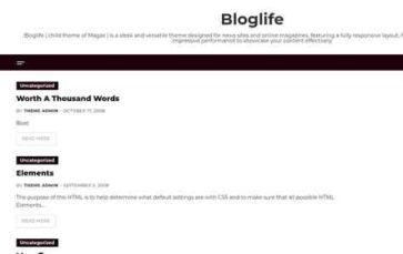 Bloglife (screenshot desktop)