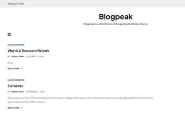Blogpeak (screenshot desktop)