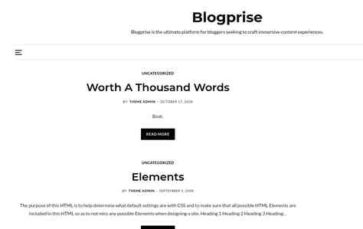 Blogprise (screenshot desktop)