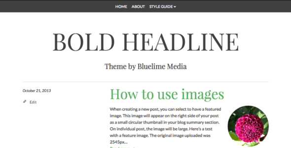 Bold Headline (WordPress)