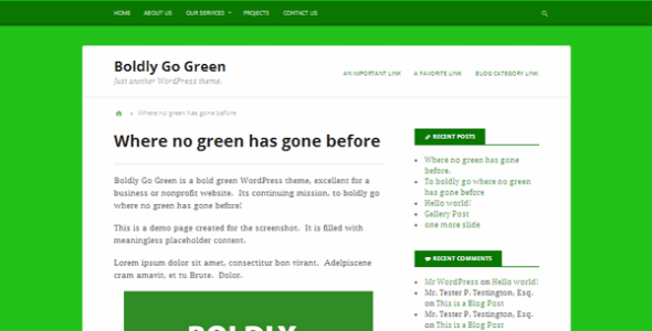 Boldly Go Green (WordPress)