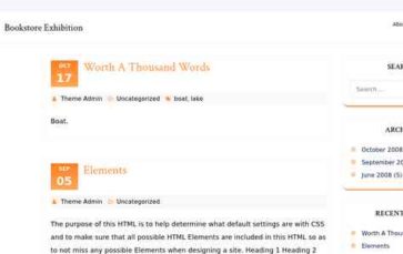 Bookstore Exhibition (screenshot desktop)