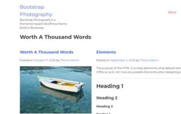 Bootstrap Photography (screenshot desktop)