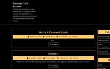 Screenshot Desktop Business Card Resume (screenshot desktop)
