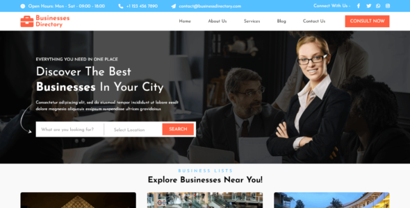 Business Directory Elementor (WordPress)