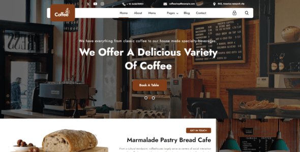 Cafeteria Elementor (WordPress)