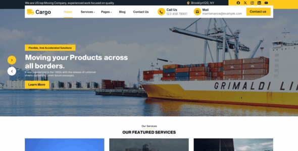 Cargo And Shipping Company (WordPress)